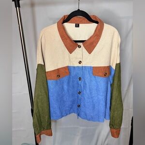 SHEIN Multicolor Corduroy Jacket